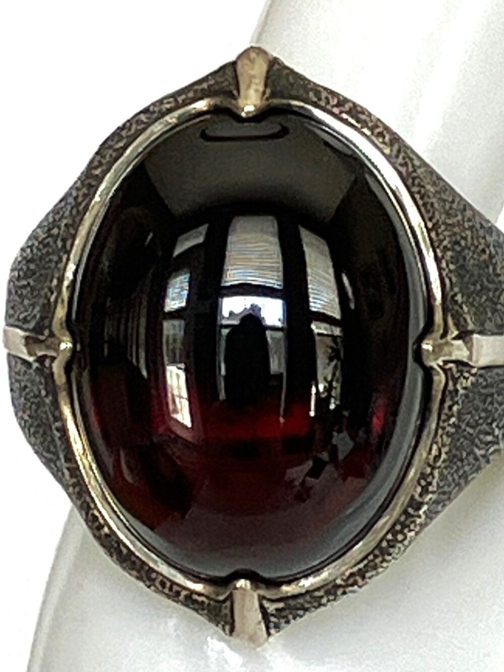 One-Of-A-Kind David Yurman Armory Collection Natural Red Garnet Statement Ring